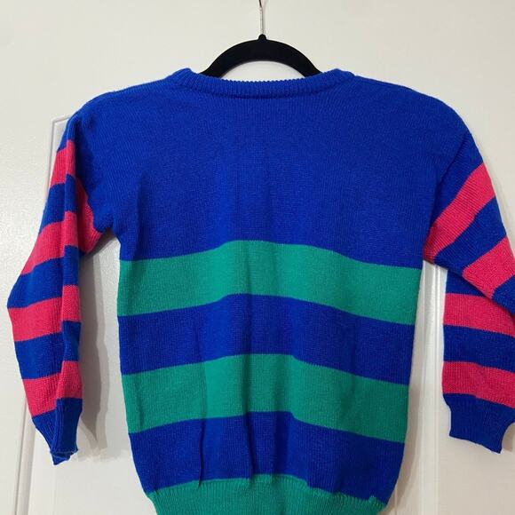 Vintage Y2K popsicle sweater Color Block Retro Size 7 - Picture 6 of 8